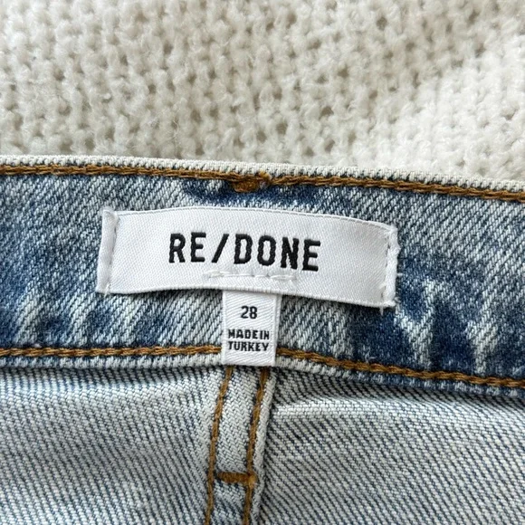 Re/Done Split Hem Bootcut Blue Jeans - Picture 6 of 7